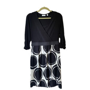 NY&CO Black and White Geometric Print Dress Size Medium